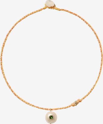Pascale Monvoisin Kordelhalskette mit Perle und Diopsid Eddie