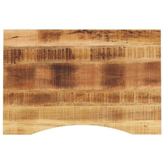 Berkfield Home Desk Top with Curve 100x60x2.5 cm Solid Wood Rough Mango in Brown