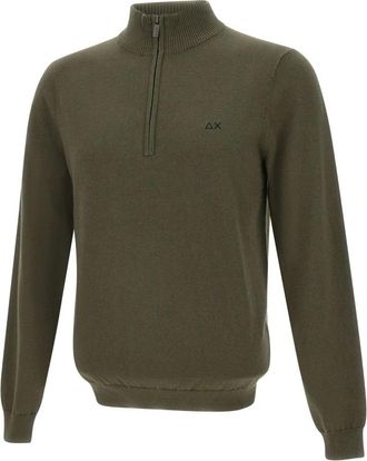 Sun 68 Half Zip Sweater - Heren - Coltruien - Groen - 3XL - Katoen - Truien & Vesten