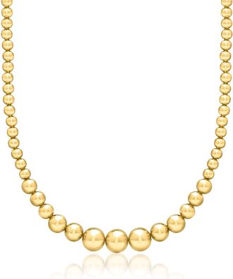 Ross-Simons 6-12mm 14kt Yellow Gold-Plated Graduated Bead Necklace