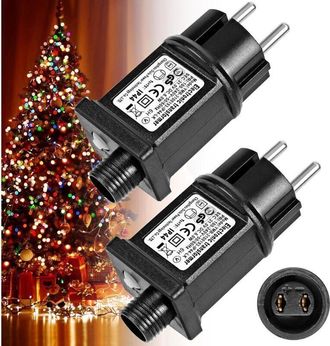 OEM Transformador De Fuente De Alimentaci&oacute;n Led De 31 V Y 6 W De 2 Piezas, Adaptador Controlador De Parpadeo De Bajo Voltaje Ip44 Con 8 Modos, Temporizado