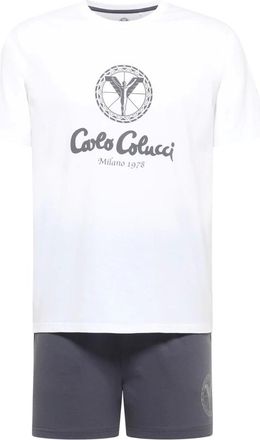 Carlo Colucci Nachtkleding, Heren, Wit, 2Xl, Tweed, Pyjama