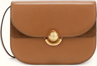 Furla Sfera Borsa A Tracolla S Brandy Marrone Pelle Di Vitello Morbida + Camoscio Donna