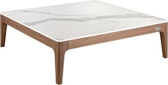 Angel Cerd&aacute; Mesa centro cuadrada m&aacute;rmol porcel&aacute;nico y nogal