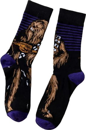 Generic Mens TV Cinema Superhero Characters Novelty Socks One Size UK 6-11 EU 40-46 (Black S/Wars Chewbacca)