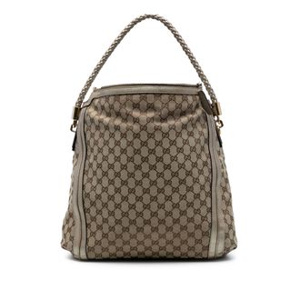 Gucci Tweedehands Grote Gg Canvas Bella Schoudertas
