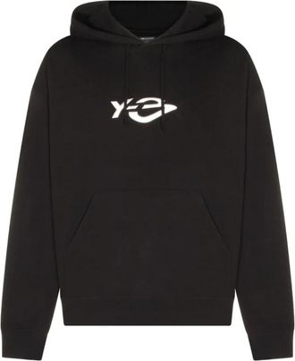 Yohji Yamamoto French Terry Liquid Logo Hoodie - Heren - Hoodies - Zwart - L - Katoen - Hoodies & sweatvesten