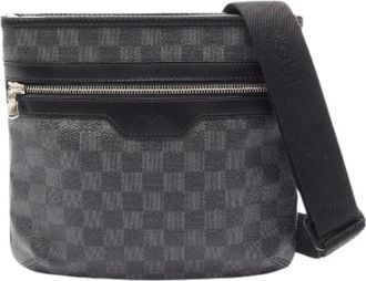 Louis Vuitton Pre-owned Thomas Damier Graphite Coated Canvas Leather Shoulder Bag - unisex - Vintage Schoudertas - Zwart - ONE Size - Leer - Vintage