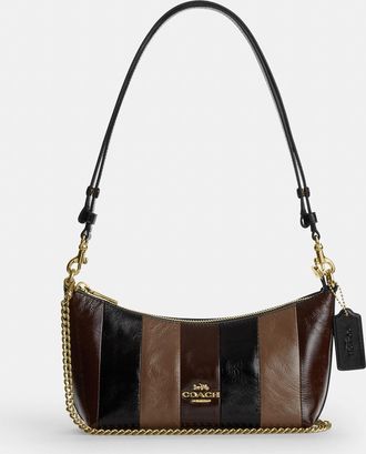 Coach Caitlin Shoulder Bag With Striped Patchwork