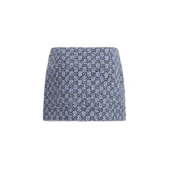 Gucci Womens Blue Cotton Mini Skirt