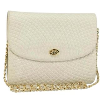 Bally Pre-owned Shoulder Bags, female, White, Size: ONE SIZE Pre-owned Leather Shoulder Bag