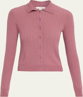 Vince Pointelle Wool Cardigan