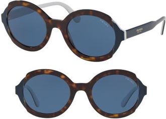 Prada Etiquette 53mm Oval Sunglasses in Havana at Nordstrom