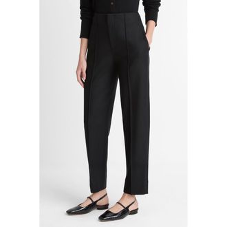 Vince High Waist Pleat Front Wool Blend Pants in Black at Nordstrom, Size 2