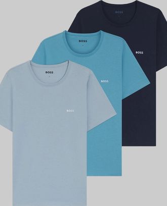 HUGO BOSS Mens BOSS 3-Pack Classic RN T-Shirts, Blue Mix - Size: 36