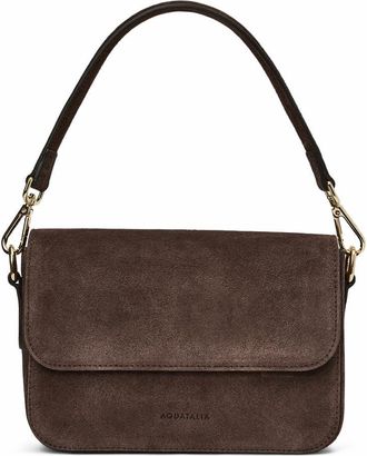 Aquatalia Womens Aria Crossbody, Espresso Suede, S, Aria Crossbody