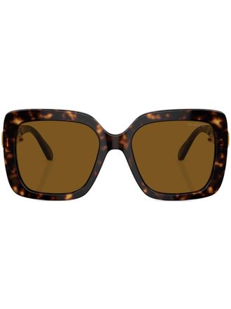 Swarovski Occhiali da sole squadrati con effetto tartarugato - Verde