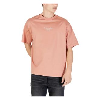 Calvin Klein Jeans T-Shirts, male, Pink, Size: XL SS 16S Rlxd FIT CKJ