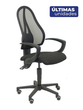 Piqueras y Crespo Silla Socu&eacute;llamos Malla Negra Asiento Tela Negra Brazos Fijos