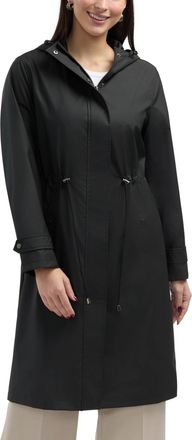 Ellen Tracy Womens Longline Rubber coated Raincoat