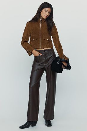 Maeve Colette Faux-Leather Full-Length Pants