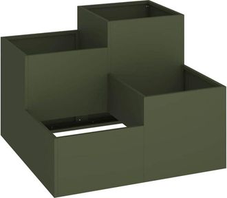 vidaXL Vidaxl - Maceta para Jardín Verde oliva 100 x 100 x 60 cm Acero