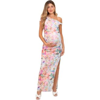 Pinkblush One Shoulder Side Slit Maxi Dress at Nordstrom, Size Medium