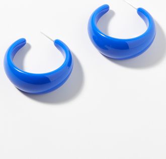 Simons Womens Large coloured acrylic Hoop Earrings