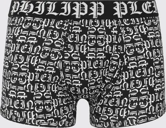 Philipp Plein Stretch Cotton Blend Boxers With Lettering Print