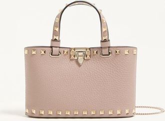 Valentino Garavani Rockstud Mini Shopping Bag In Grainy Calfskin Wo