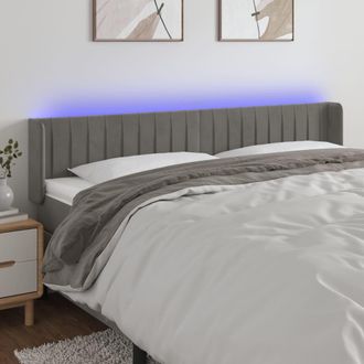 vidaXL Cabecero Con Led De Terciopelo Gris Claro 183x16x78/88 Cm Vidaxl