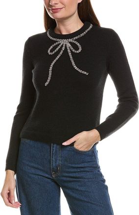 English Factory Rhinestone Bow Knit Sweater