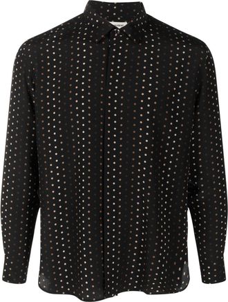 Saint Laurent polka-dot print shirt - men - Silk/Fabric - 39 - Black