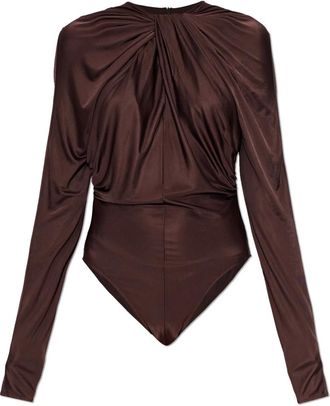 Balmain Body Drapeado - Tops - Mujer - Marr&oacute;n - 2XS