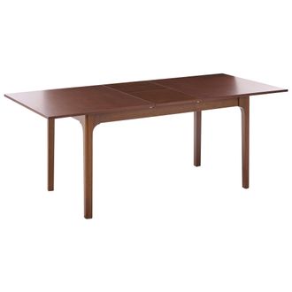 Beliani Mesa De Comedor Extensible Dise&ntilde;o Moderno 160/200 X 90 Cm Chapa De Madera De Fresno Oscuro Delmas