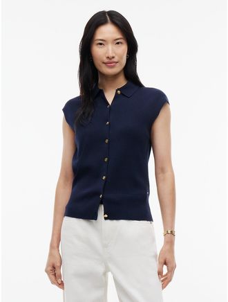 Tommy Hilfiger Womens Relaxed Lightweight Sweater Vest Polo - Navy - XL