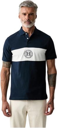 Hackett H Panel Polo - Heren - Polos - Blauw - XL - Katoen - Tops