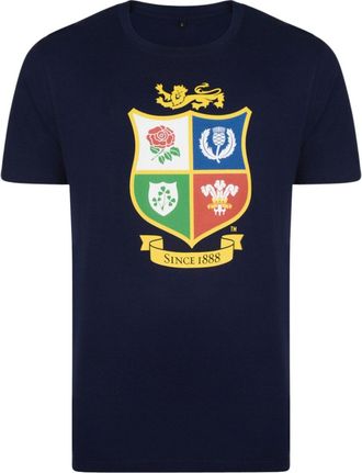 All Blacks British & Irish Lions Logo Tee - Navy-Medium
