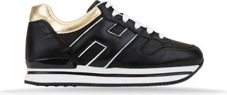 Hogan Leren Vetersneakers voor Dames - Dames - Sneakers - Zwart - 35 1/2 EU - Leer - Schoenen