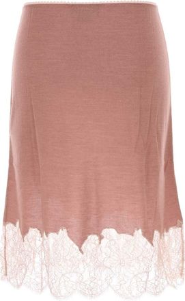 Fendi Womens Lingerie Skirt Pink Cashmere Silk