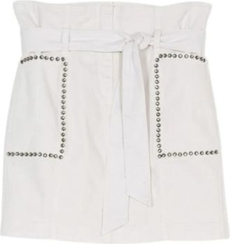 Twinset Studded Denim Hoge Taille Rok - Dames - Korte rokken - Beige - S - Denim - Rokken