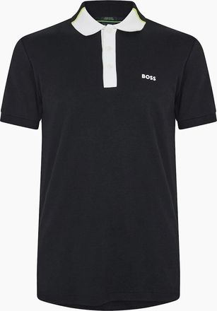 HUGO BOSS Mens Collared Neck Short Sleeve Polo Shirt - Black - Size: 40