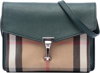 Burberry Pre-owned Burberry Small Leather and House Check Canvas Derby Macken Crossbody Ladies EZO73F1SW6W34P5R
