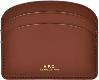 A.P.C. Demi-Lune Kaarthouder - Dames - Portefeuilles - Bruin - ONE Size - Leer - Accessoires