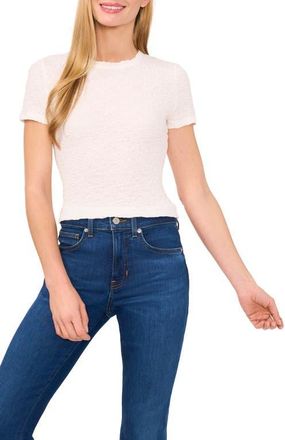 CeCe by Cynthia Steffe Puckered Knit Baby Tee in New Ivory at Nordstrom, Size X-Large