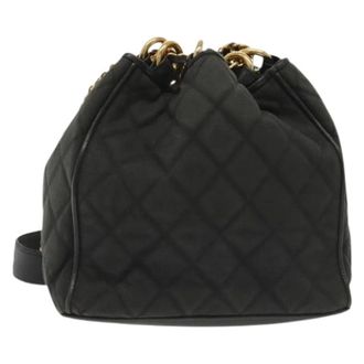Chanel Pre-owned Bucket Bags, female, Black, Size: ONE SIZE Pre-owned Vintage Canvas Bucket Bag