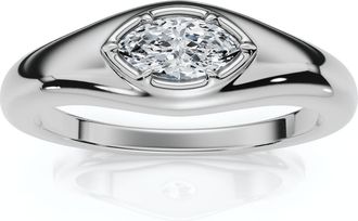 Pompeii3 Stackable Marquise Diamond Eloise Anniversary Ring 10k Gold Lab Grown EF/VS