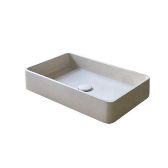 Tikamoon Lavabo rectangular de terrazo color crema