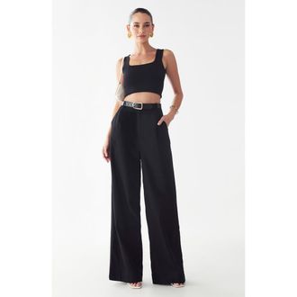 Willa Rise Wide Leg Pant in Black at Nordstrom, Size 14