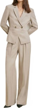 Favorite Daughter Rivers Double-Breasted Blazer In Khaki